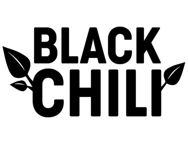 Black Chili Logo-Schriftzug in schwarz auf weißen Hintergrund