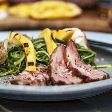 Pluma vom Iberico mit leckerer Mango Chili Sauce