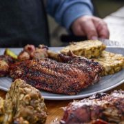 Gefüllte Gans vom Grill