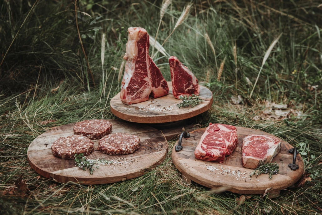 Demadura Rindfleisch, Burger Patties, Filet Bone In und Rib Eye