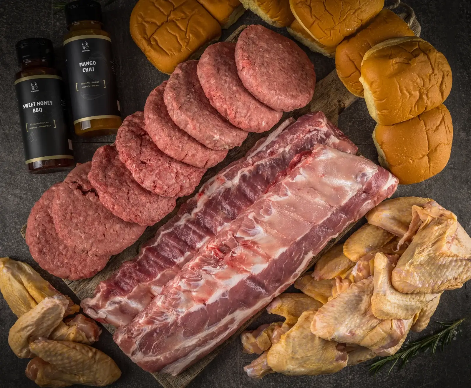 Grillpaket "Wings, Burger & Ribs"