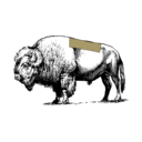 Grafik von einem Büffel, wo das Rumpsteak eingezeichnet ist.