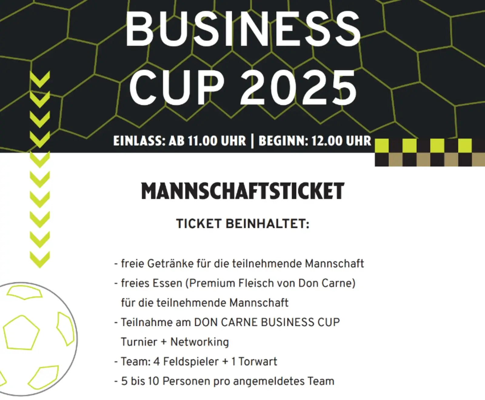 Don Carne Business Cup Team Ticket