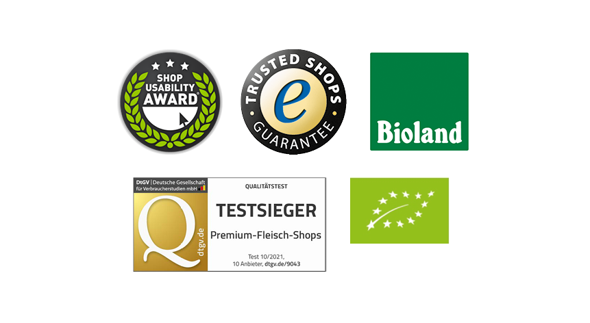 Don Carnes Auszeichnungen Auszeichnungen die Don Carne bekommen hat: Testsieger, Bioland, Tursted Shops, etc.